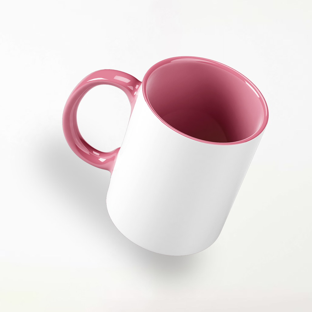 Pink Personalised Mug with Pink Handle